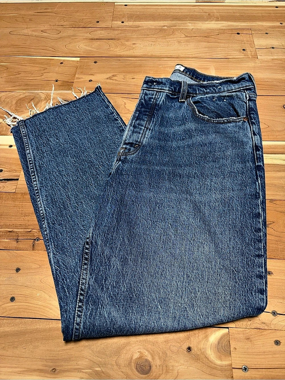 Abercrombie & Fitch The Dad High Rise Jeans 31/12 Button Fly Raw Hem